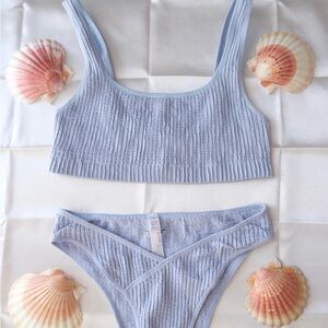 Urban Outfitters Blue Ribbed Bra